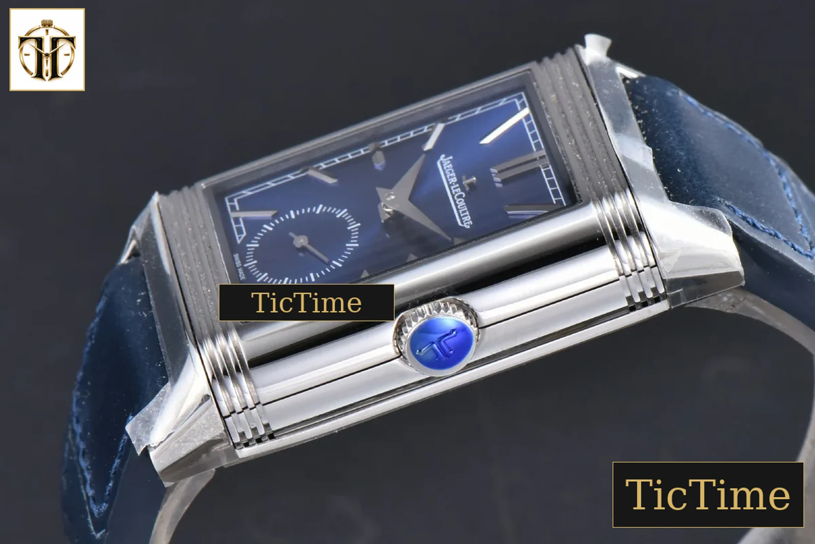 Master Reverso Tribute Small Seconds 30x47mm MGF Blue Dial Blue Leather Strap A854A — foto 10
