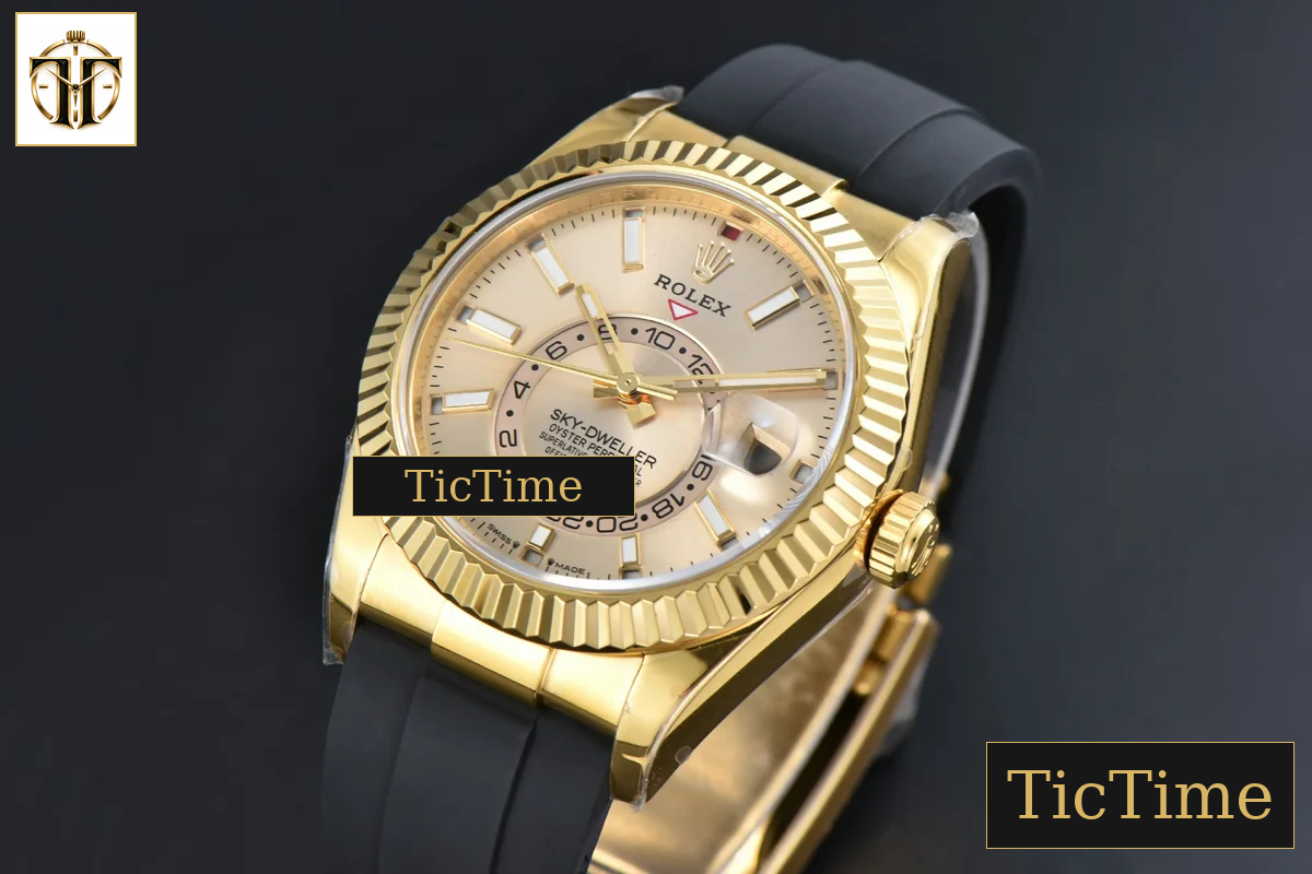 Sky-Dweller 336238 42mm ZF YG Case Gold Dial Rubber Oysterflex Strap (Tungsten) — foto 4