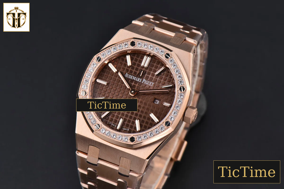 Royal Oak Ladies 67651OR 33mm ZF RG Diamond Chocolate Dial RG Bracelet Quartz — foto 5