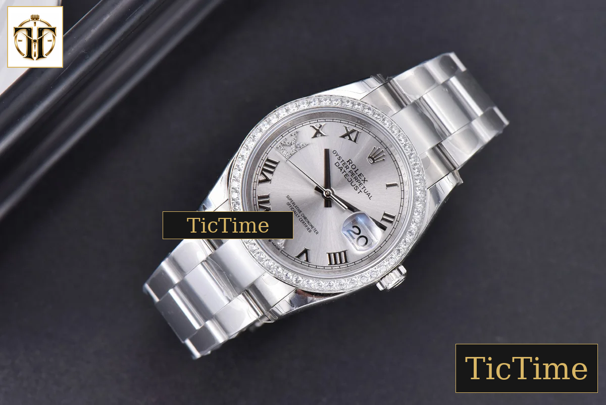 DateJust 36mm EWF SS Silver Dial Diamond Roma Marker Diamond Bezel Oyster Bracelet A3235 — foto 4