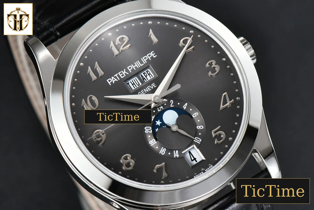 Complications 5396 38.5mm ZF Gray Dial Moonphase Stick Markers Black Leather Strap MY9015 — foto 10