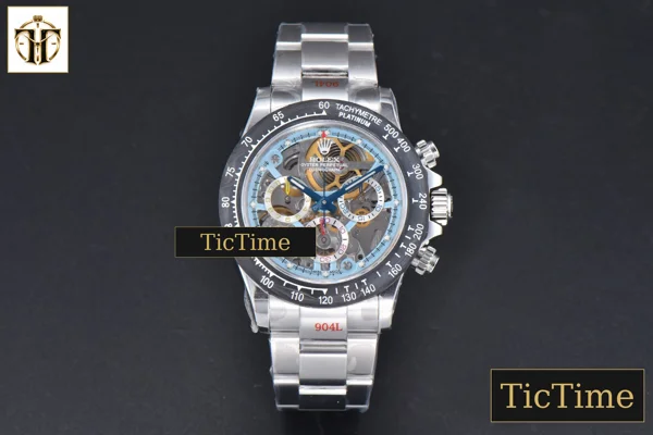 Foto frontal — Daytona Montoya Customized Carbon Filber Colorful Noob Skeleton Dial SS Bracelet SS4130