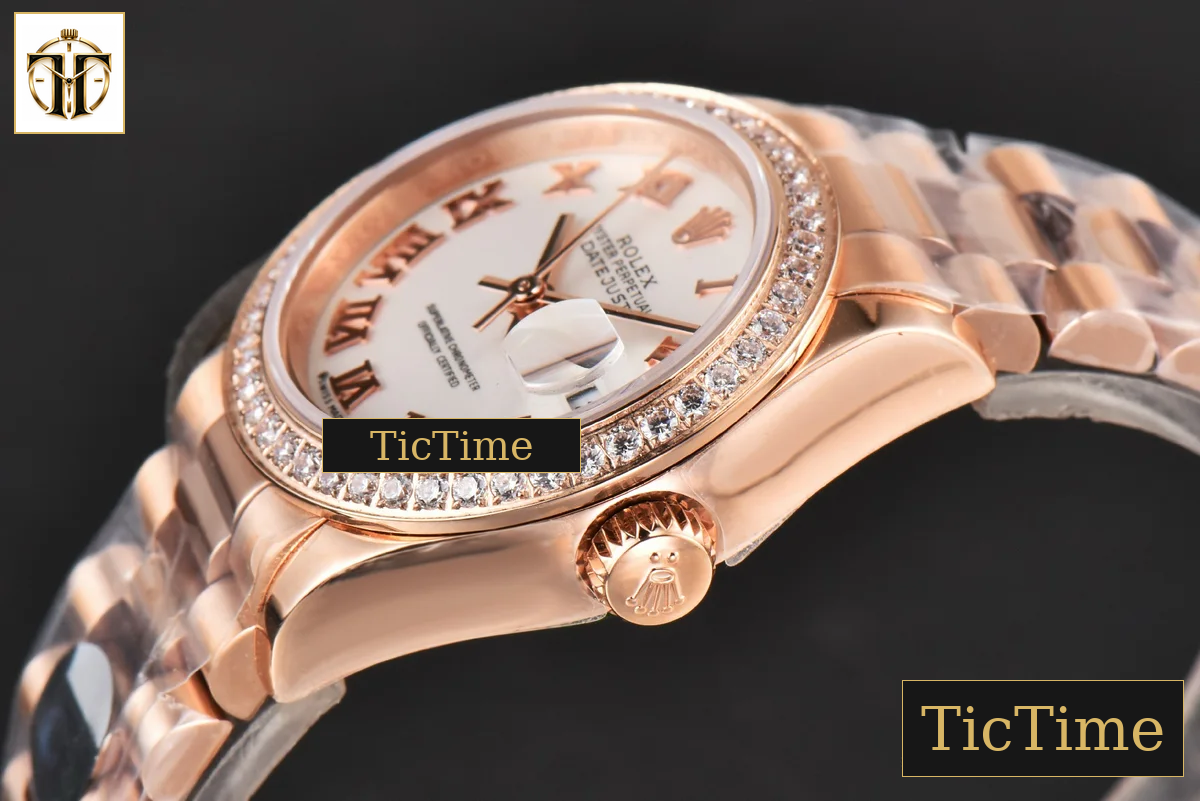 DateJust Ladies 28mm WF RG Diamond White Dial Roma Marker Jubilee Bracelet A2236 — foto 12