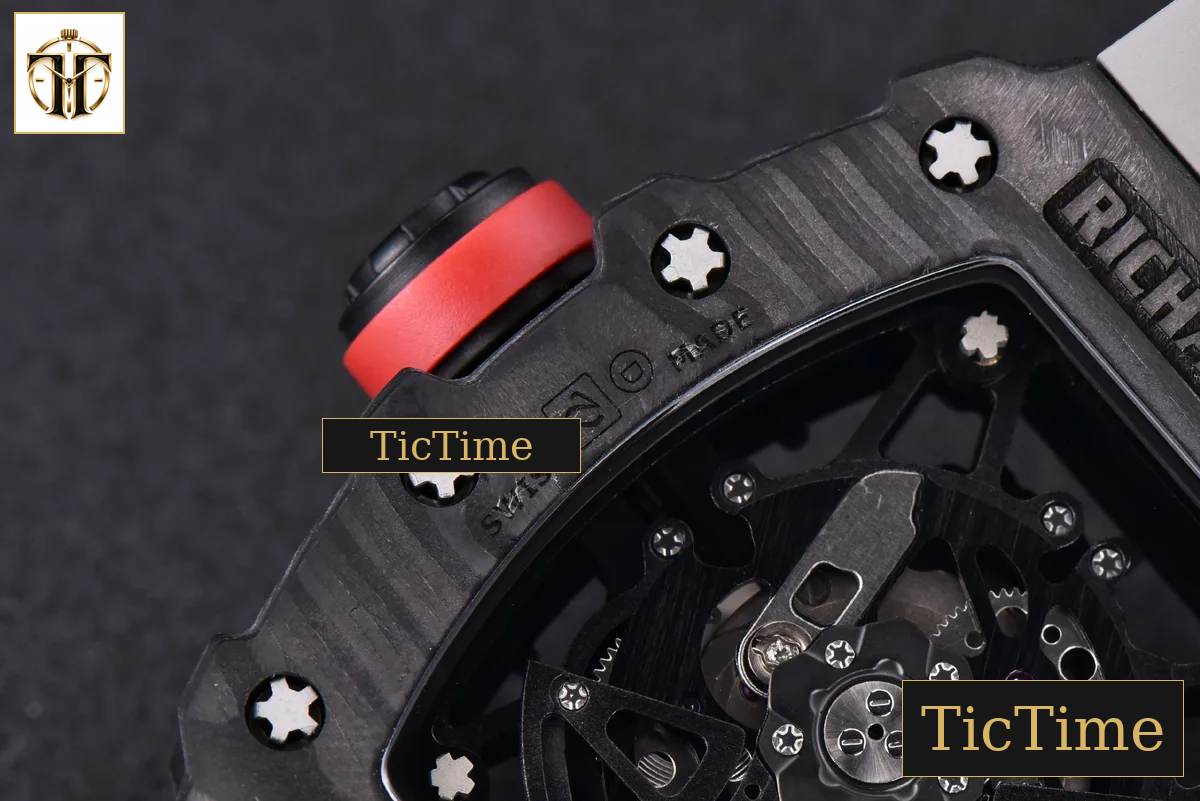 RM035-02 KVF Skeleton Dial Red Gray Rubber Strap V3 Miyota8215 — foto 19