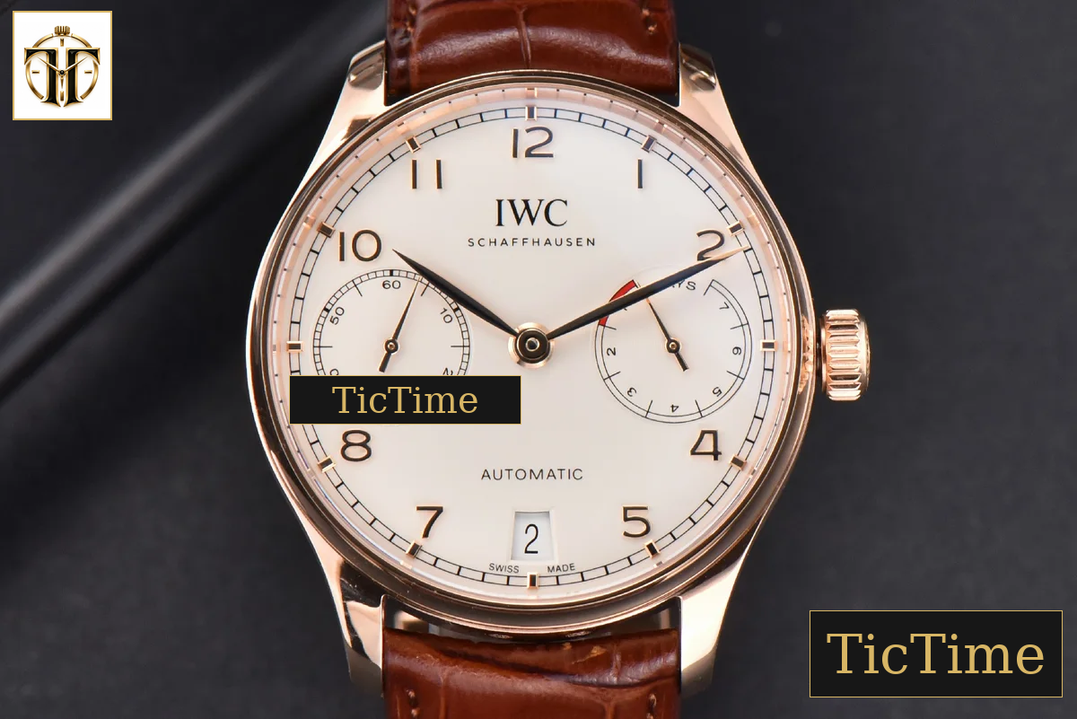 Portuguese PR IW500113 42mm ZF RG White Dial RG Marker Brown Leather Strap A51011 — foto 20