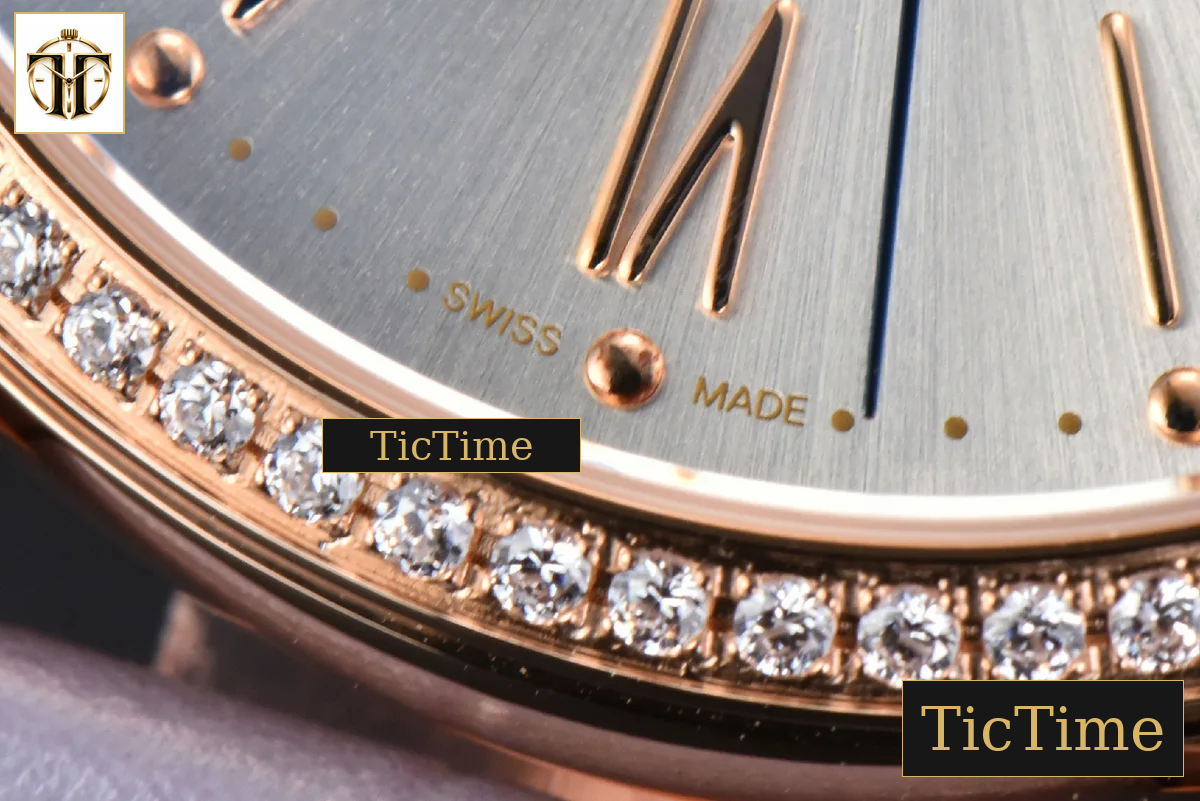 Portofino 37mm V7F RG Diamond Silver Dial RG Marker Grape Leather Strap A2892 — foto 8
