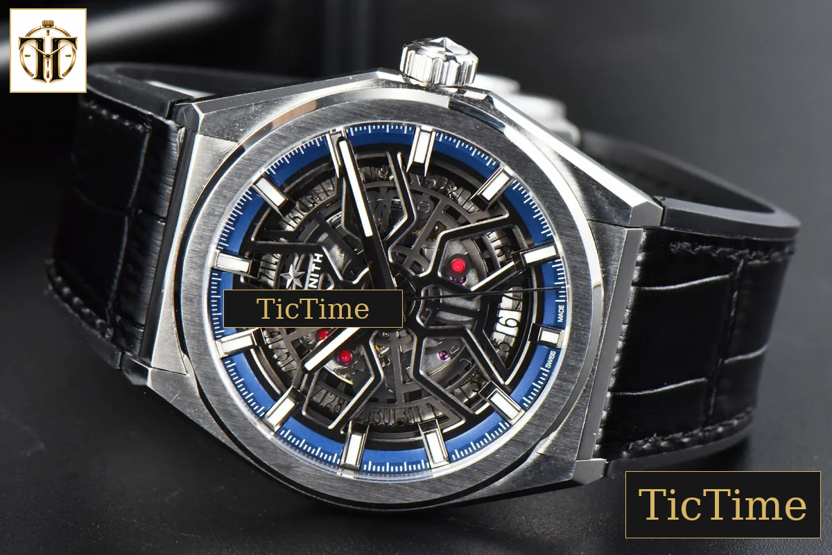 Defy Classic 41mm LF Skeleton Blue Dial Blue Gummy Strap A2892 — foto 10