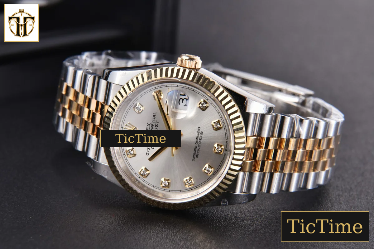 DateJust 904L 36mm GMF YG/SS Fluted Bezel Silver Dial Diamond Marker Jubilee Bracelet VR3235 — foto 13