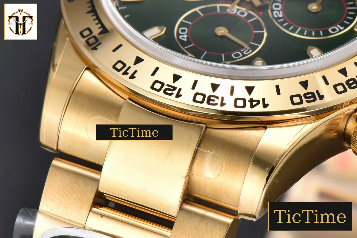 Daytona 116508 40mm Clean Factory YG 904L Green Dial YG Bracelet SA4130 — foto 11