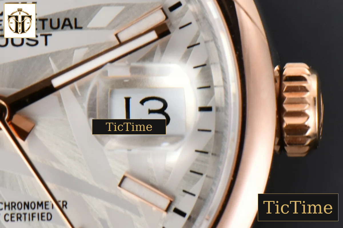 Datejust 36mm BPF RG/SS Smooth Bezel Silver Plam Dial Oyster Bracelet A2824 — foto 10