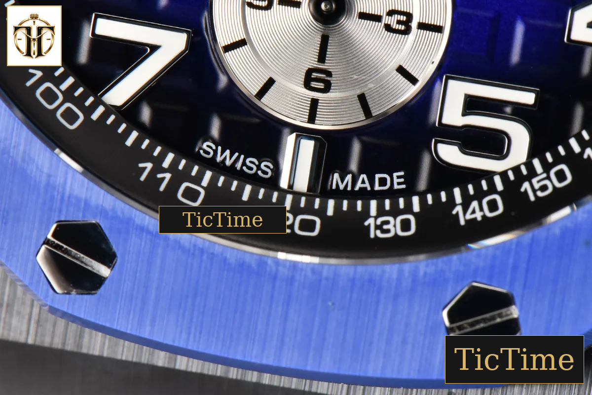 Royal Oak Offshore 26405 44mm RSF Ceramic Blue Dial Silver Subdial Blue Rubber Strap A3126 — foto 8