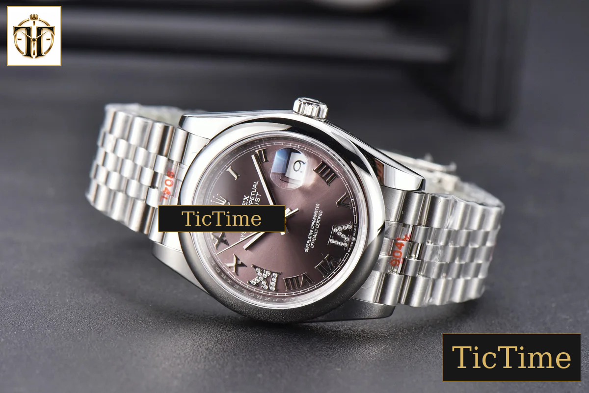 DateJust 36mm GMF SS Smooth Bezel Gray Dial Diamond Roma Marker Jubilee Bracelet VR3235 — foto 15