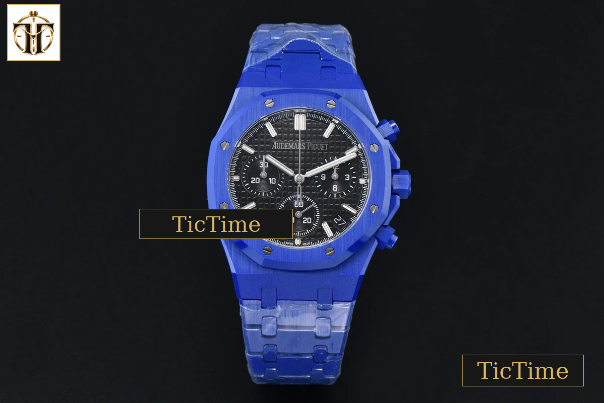 Royal Oak Chronograph 26240 41mm APSF Blue Ceramic Black Checkered Dial Black Subdial Ceramic Bracelet V2 Free Sprung SH4401 — foto 2