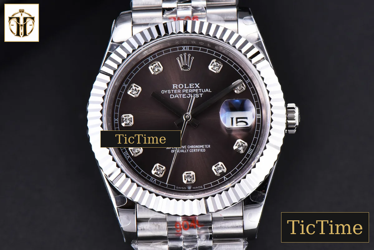 Datejust 41mm GMF SS Borwn Dial Diamond Marker Fluted Bezel Jubille Bracelet VR3235 — foto 2