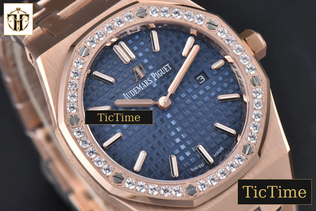 Royal Oak Ladies 67650OR 33mm ZF RG Diamond Blue Dial RG Bracelet Quartz — foto 12