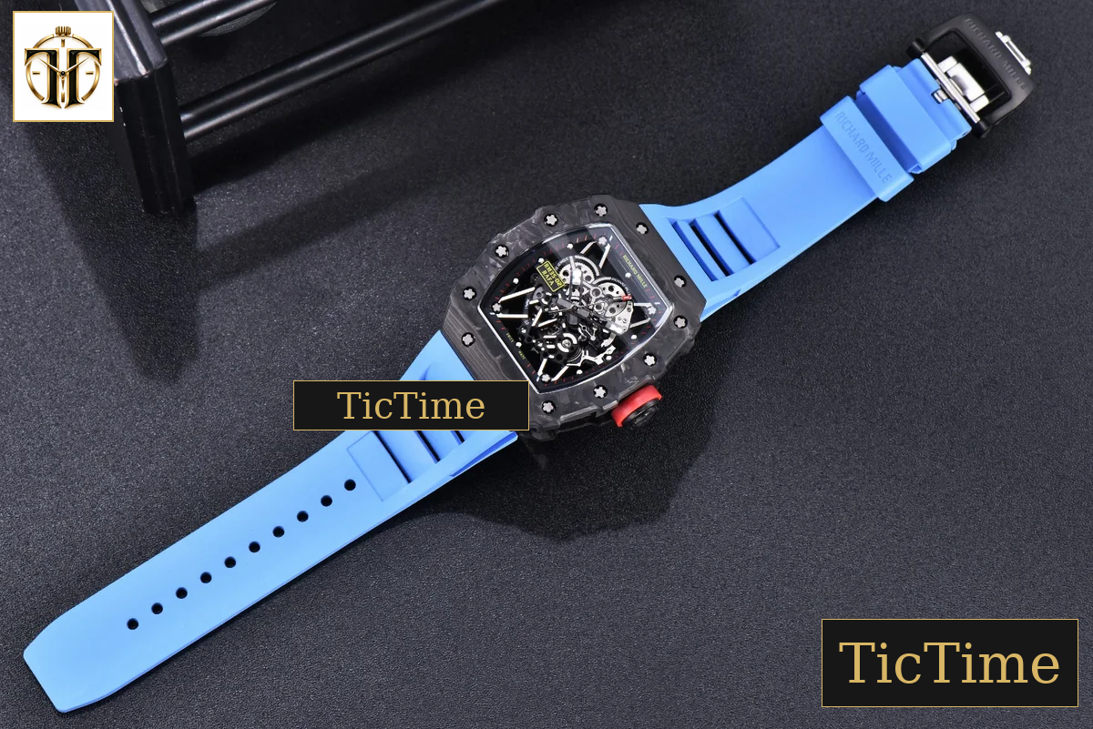 RM035-02 KVF Skeleton Dial Red Blue Rubber Strap V3 Miyota8215 — foto 24