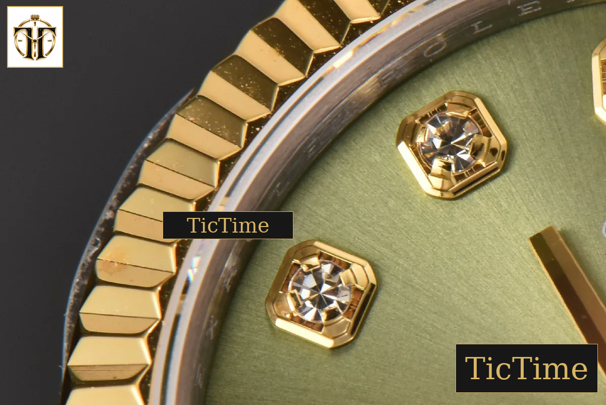 DateJust Ladies 904L 31mm WF YG/SS Green Dial Diamond Marker Jubilee Bracelet A2671 — foto 6