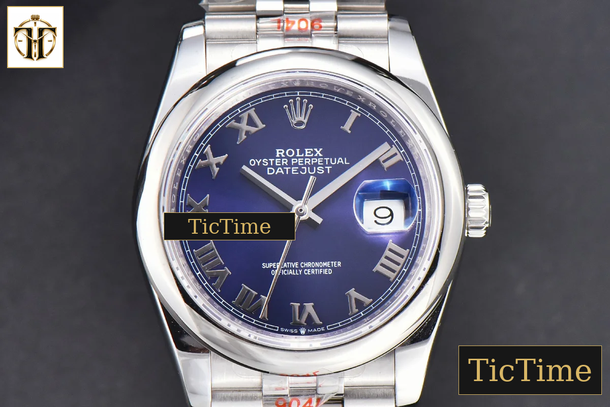 DateJust 36mm GMF SS Smooth Bezel Blue Dial Roma Marker Jubilee Bracelet VR3235 — foto 17