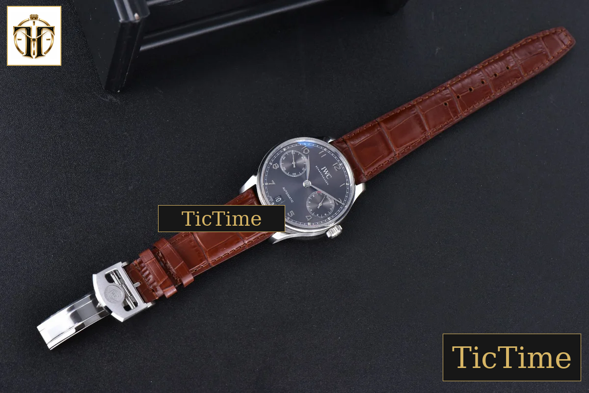 Portuguese PR IW500106 42mm ZF Gray Dial Brown Leather Strap A51011 — foto 28