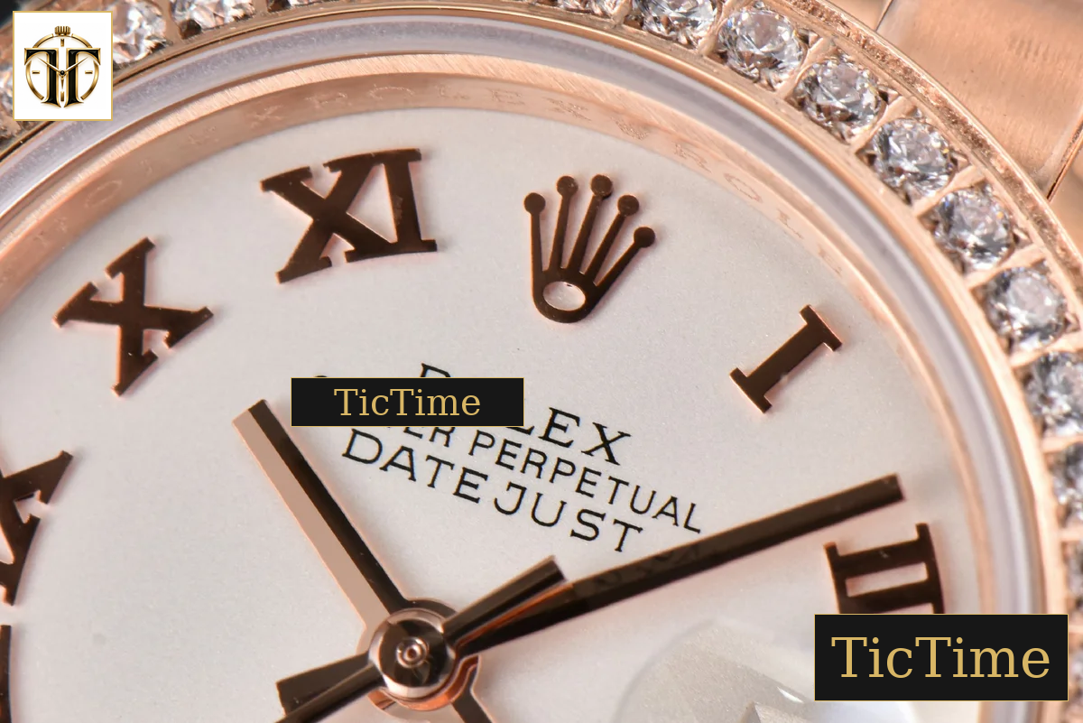 DateJust Ladies 28mm WF RG Diamond White Dial Roma Marker Jubilee Bracelet A2236 — foto 6