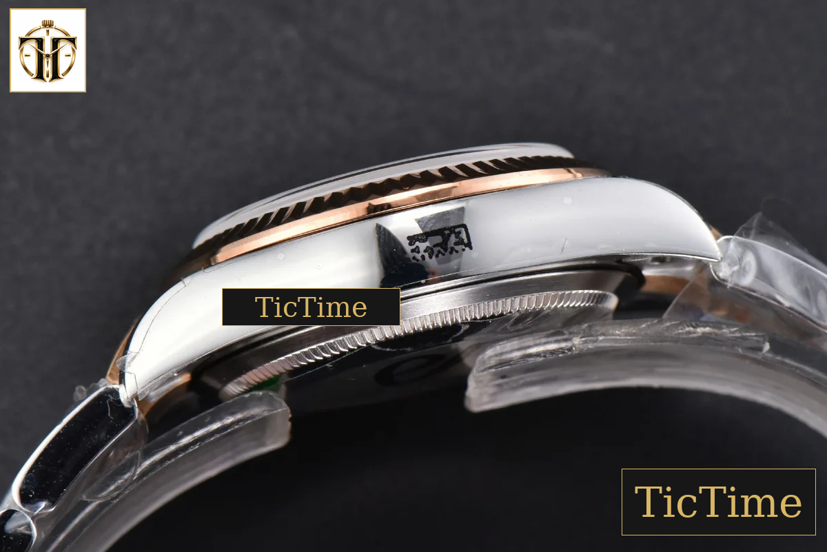 DateJust 904L 31mm GMF RG/SS Fluted Bezel Silver Flowers Dial Oyster Bracelet A2824 — foto 18