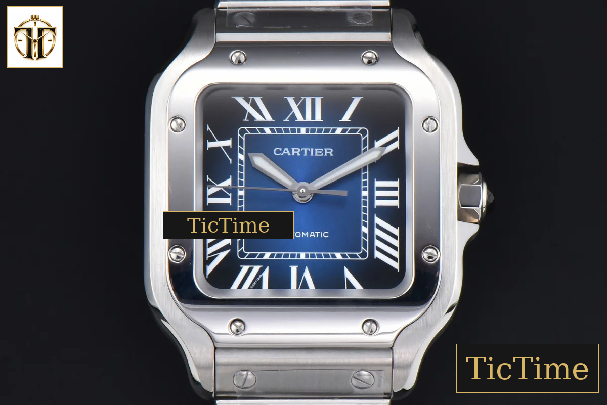 Santos de Cartier Medium 35mm BVF SS Blue Dial SS Bracelet Miyota 9039 — foto 2