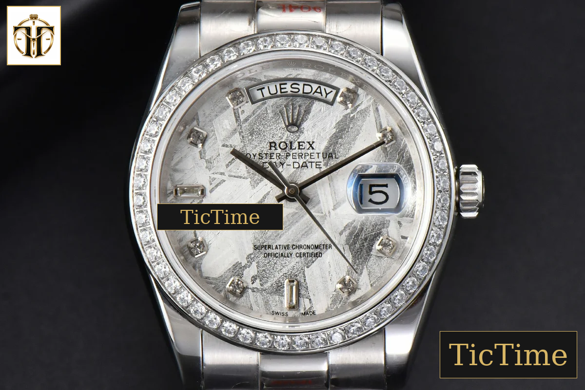 Daydate 36mm GMF Diamond Meteorite Dial Diamond Marker SS Bracelet A3235 — foto 2