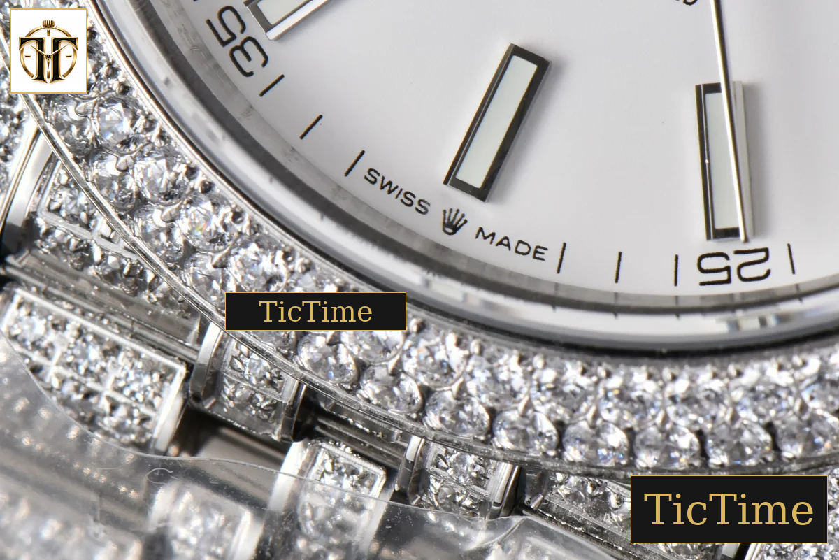 Datejust Full 41mm GMF Diamond White Dial Jubilee Bracelet A2824 — foto 8