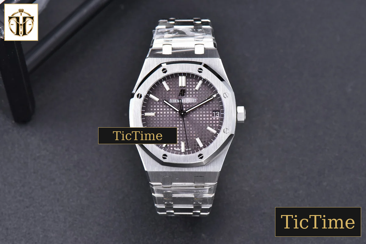Royal Oak 15500 41mm OMF Gray Textured Dial SS Bracelet V2 Miyota 9015 — foto 3