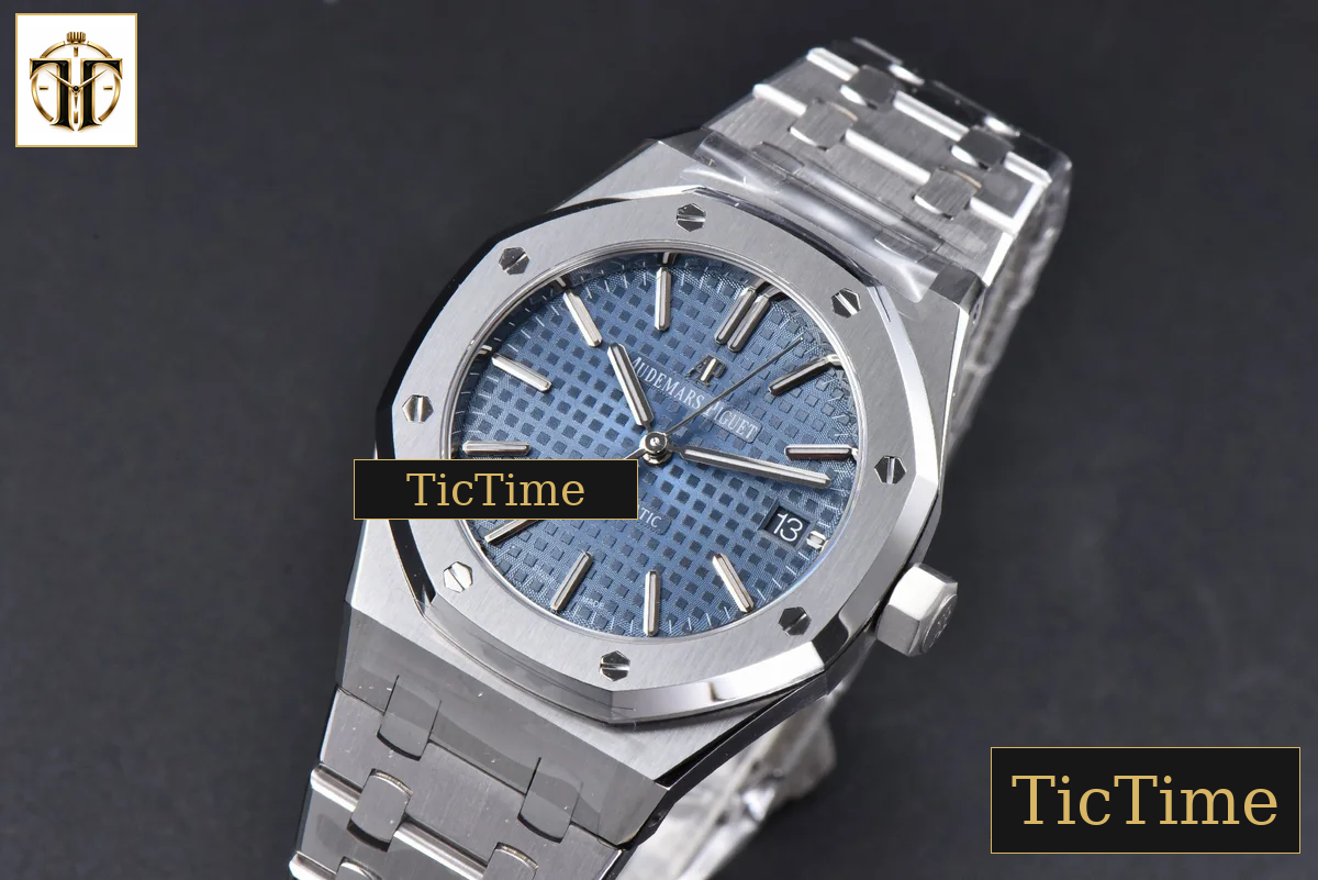 Royal Oak 15450 37mm APSF Blue Textured Dial SS Bracelet A3120 — foto 4