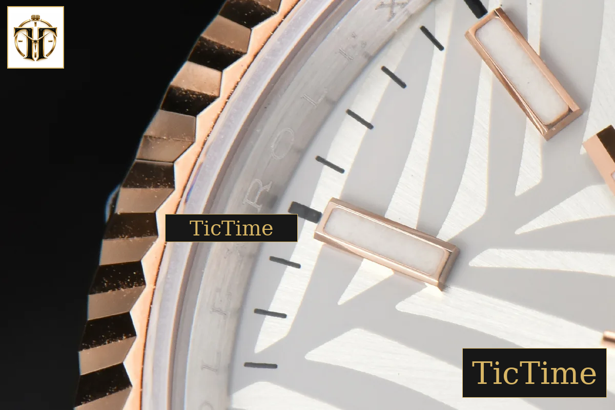 DateJust 36mm BPF RG/SS Fluted Bezel Silver Plam Dial Jubilee Bracelet A2824 — foto 6