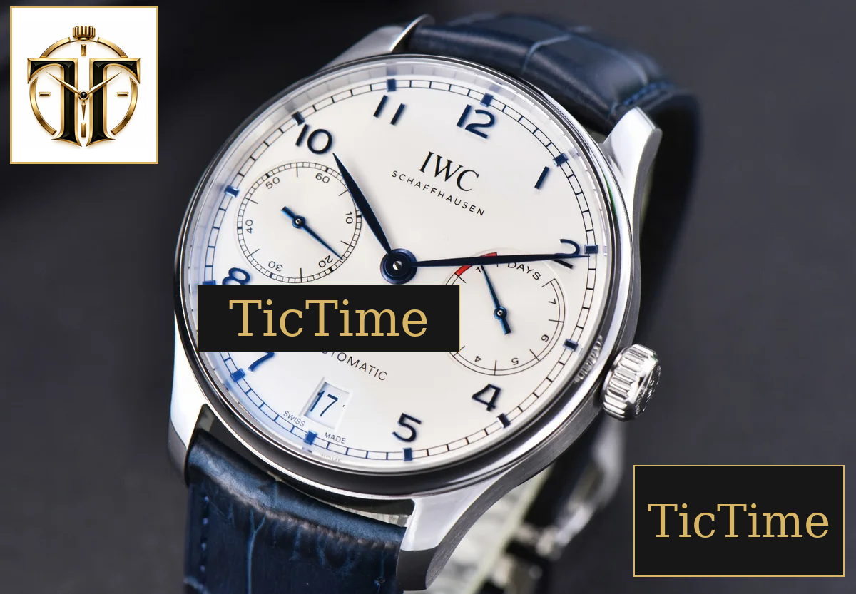 Portuguese PR IW500107 42mm ZF White Dial Blue Marker Blue Leather Strap A51011 — foto 4