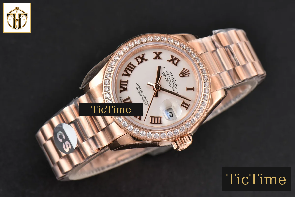 DateJust Ladies 28mm WF RG Diamond White Dial Roma Marker Jubilee Bracelet A2236 — foto 4