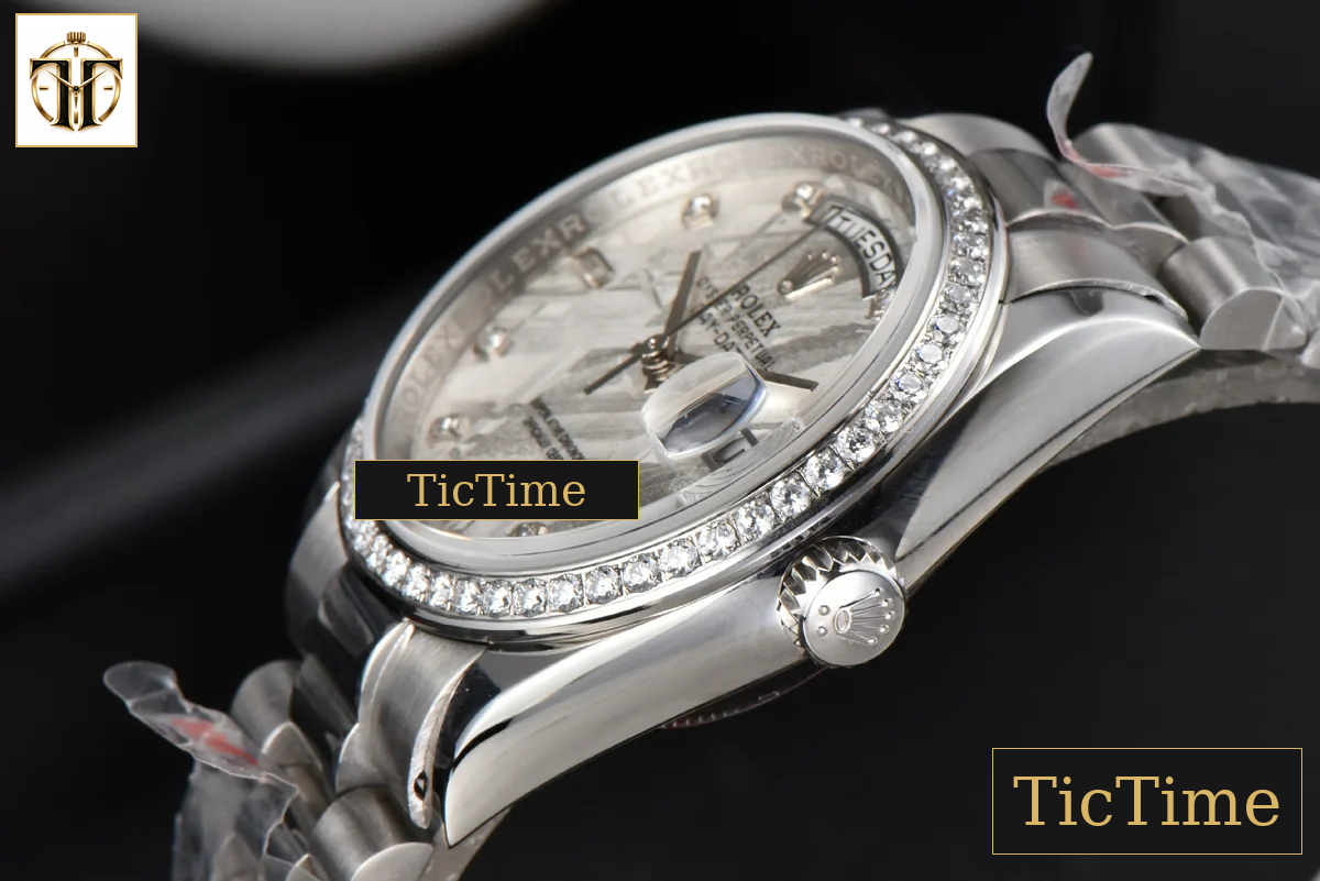 Daydate 36mm GMF Diamond Meteorite Dial Diamond Marker SS Bracelet A3235 — foto 11
