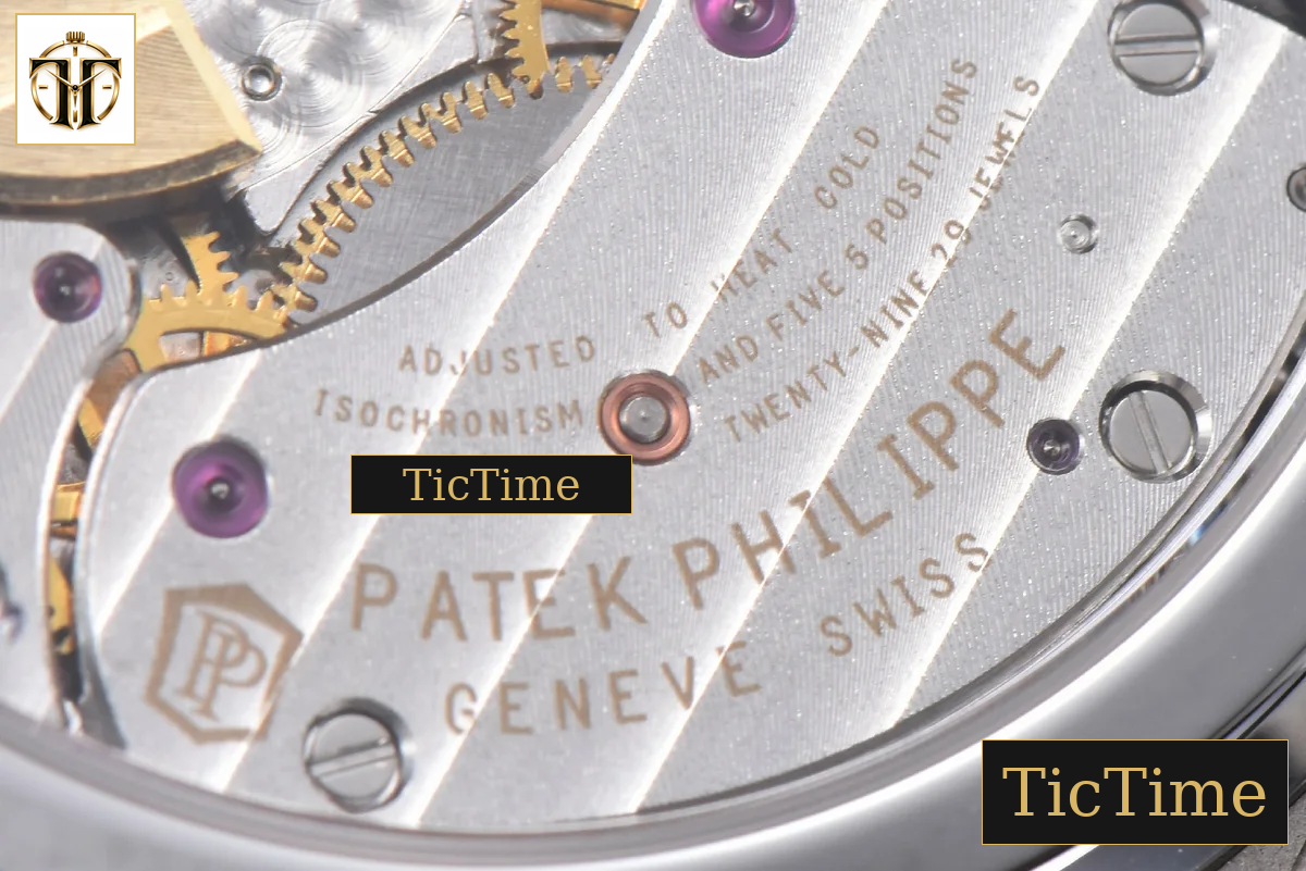 Nautilus 5712 40mm PPF Gray Diamond Bezel Blue Dial Diamond Marker Moonphase Black Leather Strap A240 — foto 19