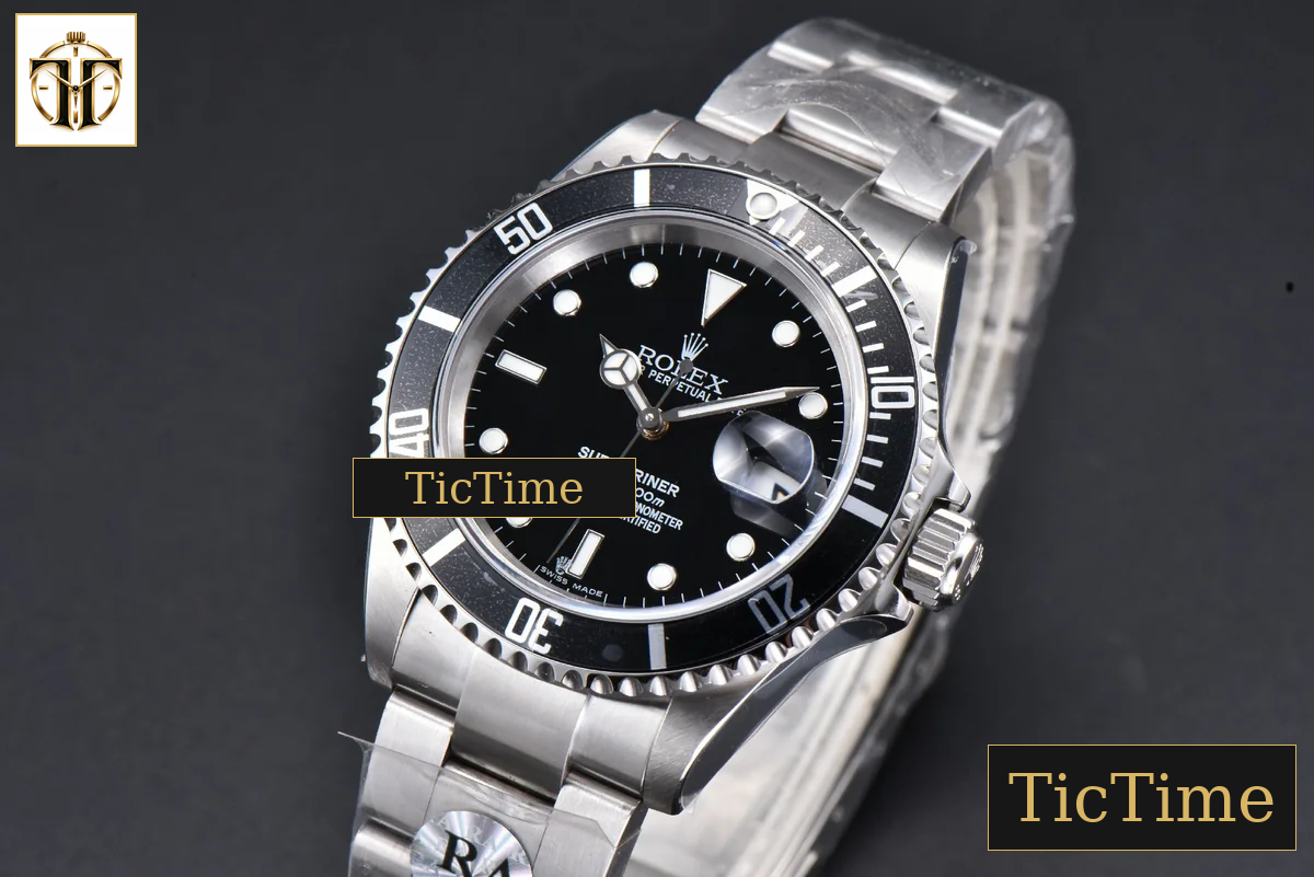 Submariner LN 16610 40mm RAF Black Bezel 904L SS Bracelet No Rehaut SH3135 — foto 5