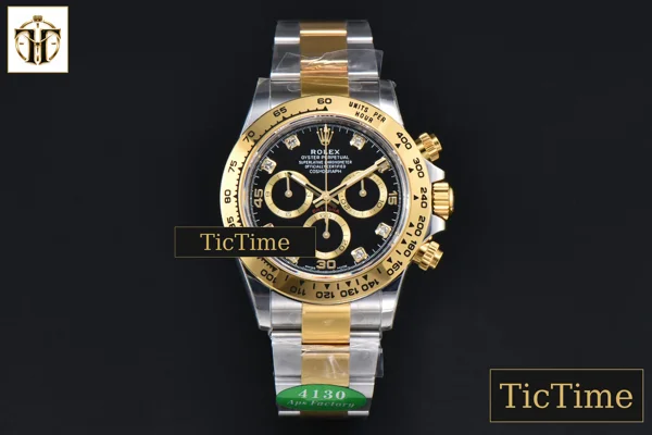 Foto frontal — Daytona 116503 APSF YG/SS Black Dial Diamond Marker YG/SS Bracelet SH4130