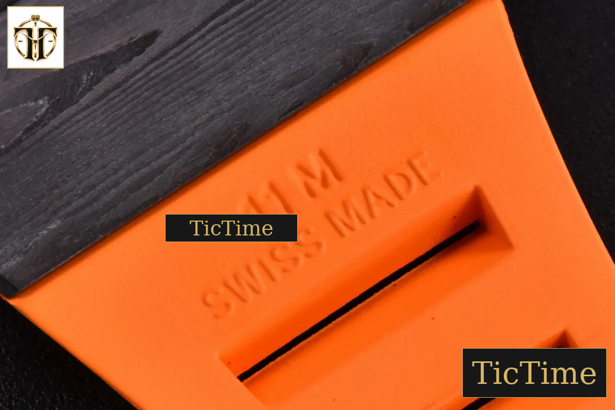 RM035-02 42mm T+F Black Forged Carbon Black Skeleton Dial Orange Crown Orange Rubber Strap RMUL2 — foto 21
