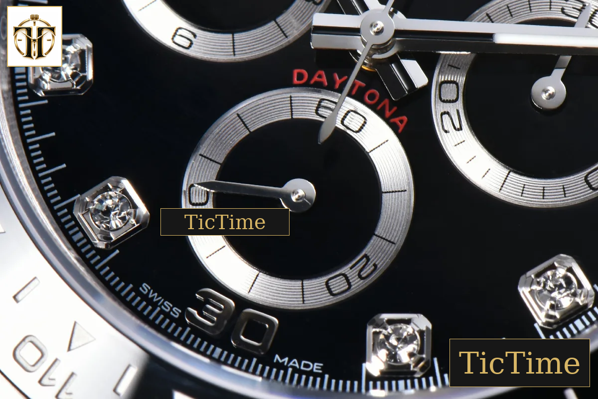 Daytona 116519 40mm APSF SS Black Dial Ceramic Bezel Diamond Marker Oysterflex Strap Tungsten Version SH4130 — foto 9