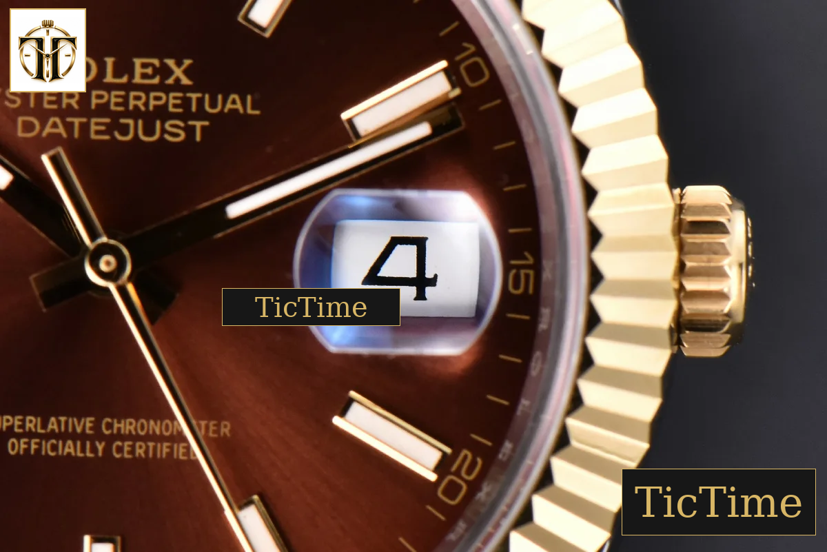 Datejust 41mm GMF YG/SS Brown Dial Stick Marker Fluted Bezel Jubille Bracelet VR3235 — foto 9