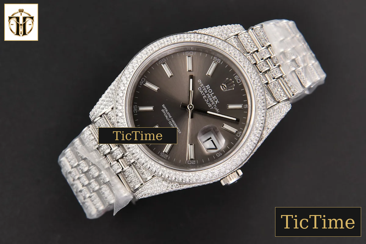 Datejust Full 41mm GMF Diamond Gray Dial Jubilee Bracelet A2824 — foto 14