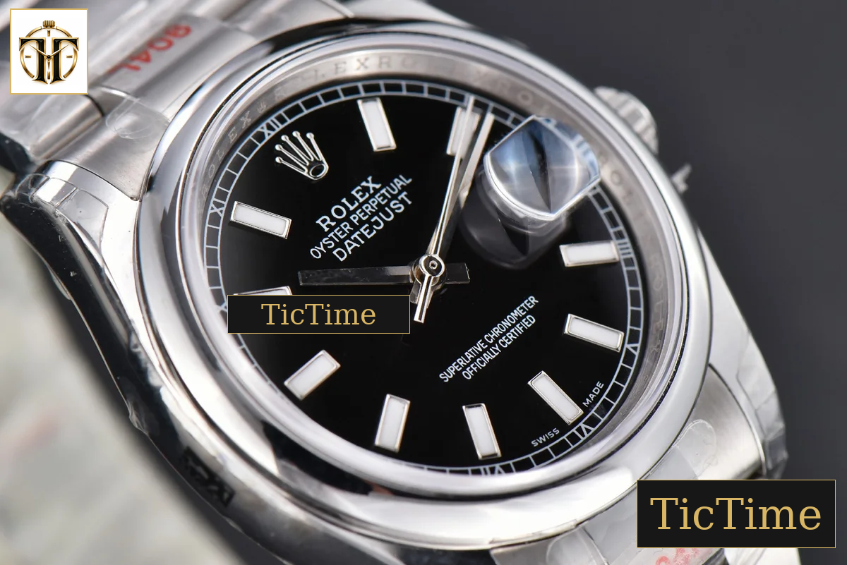 DateJust 36mm GMF SS Smooth Bezel Black Dial Lume Marker Oyster Bracelet VR3235 — foto 9