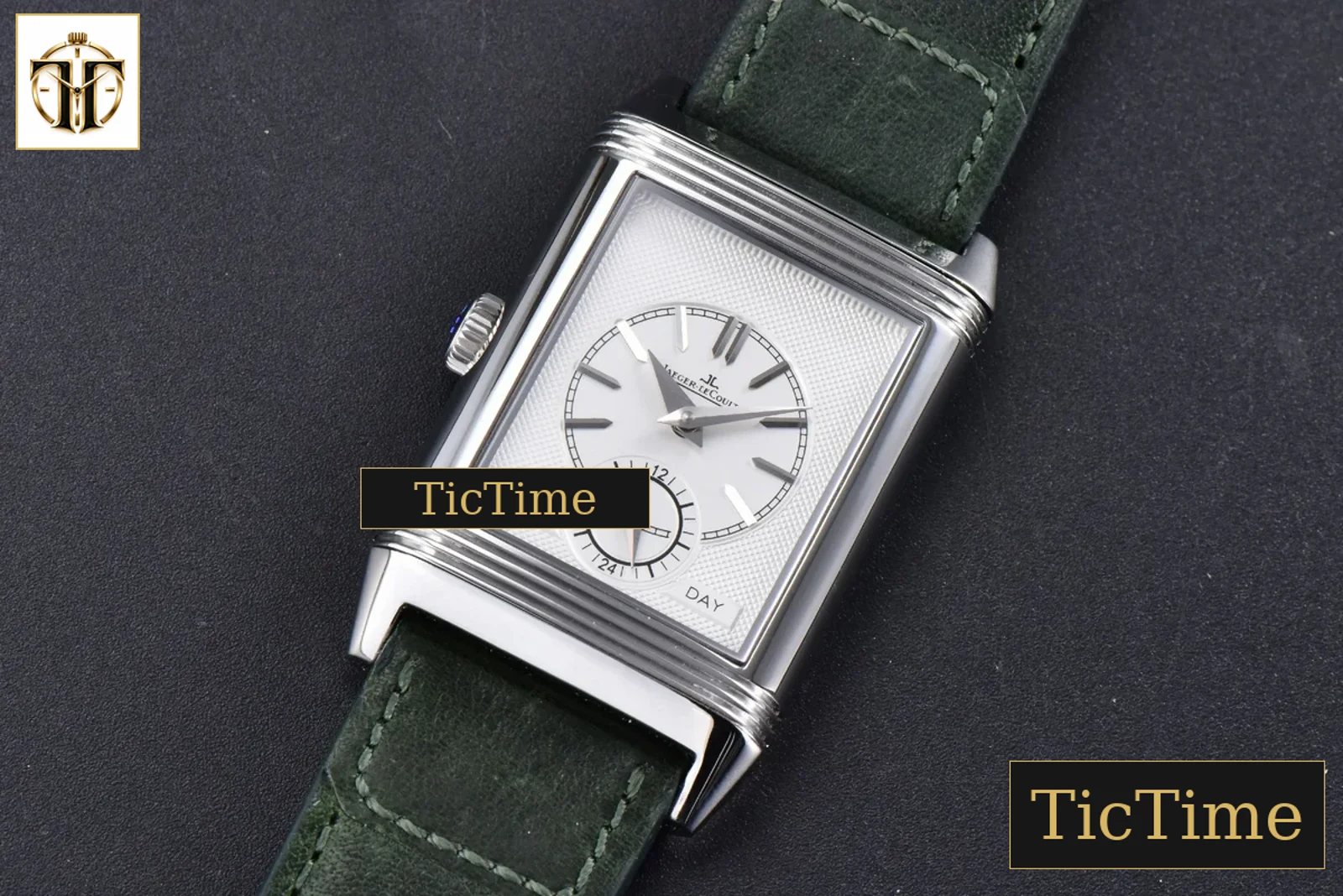 Master Reverso Tribute Small Seconds 30x47mm MGF Green Dial Green Leather Strap A854A — foto 14