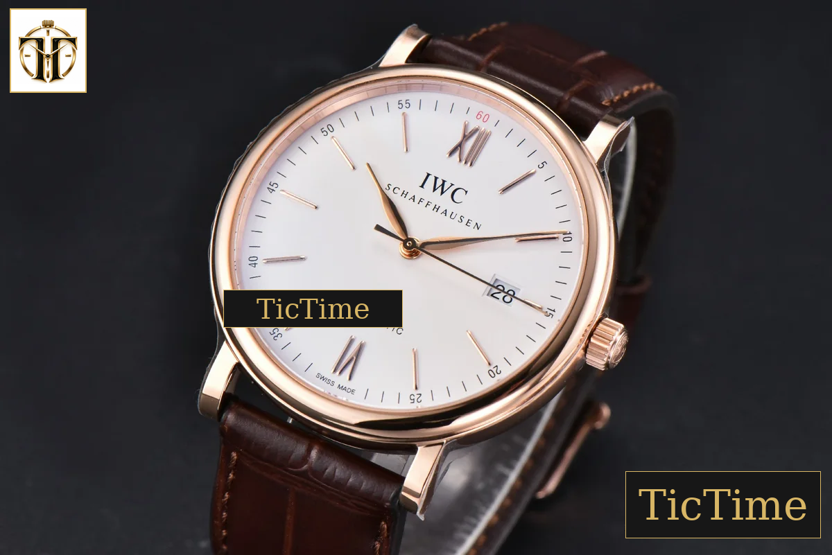Portofino 40mm V7F RG White Dial RG Marker Brown Leather Strap A2892 — foto 4