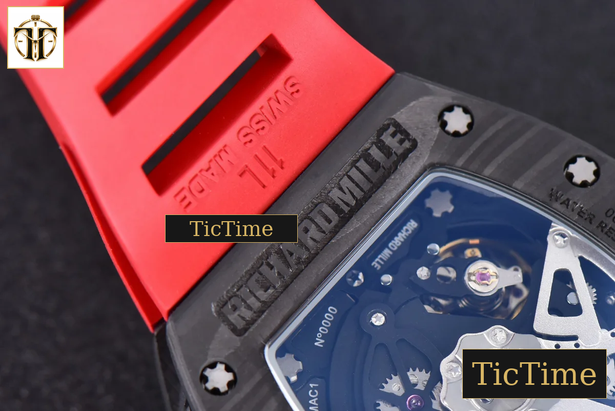NTPT Chrono RM011 KVF Skeleton Dial Red Rubber Strap V2 A7750 — foto 16