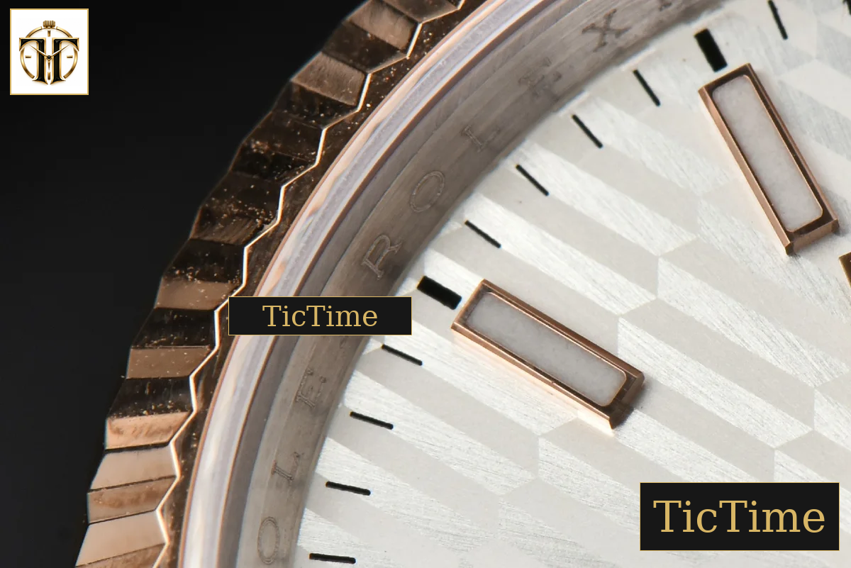 DateJust 36mm BPF RG/SS Fluted Bezel Silver Motif Dial Jubilee Bracelet A2824 — foto 6