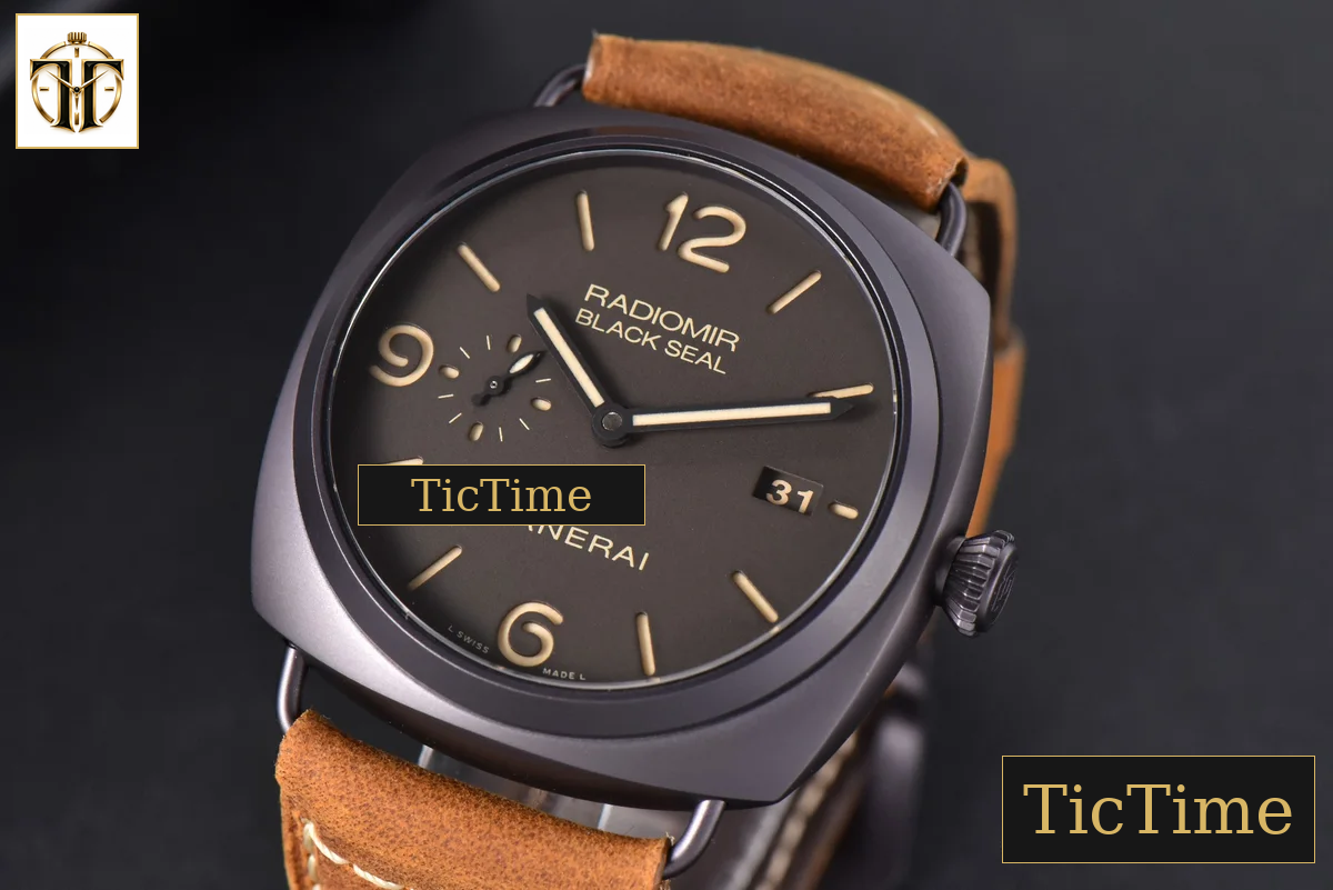 Radiomir PAM505 45mm VSF Black Seal Brown Dial Leather Strap P9000 — foto 4