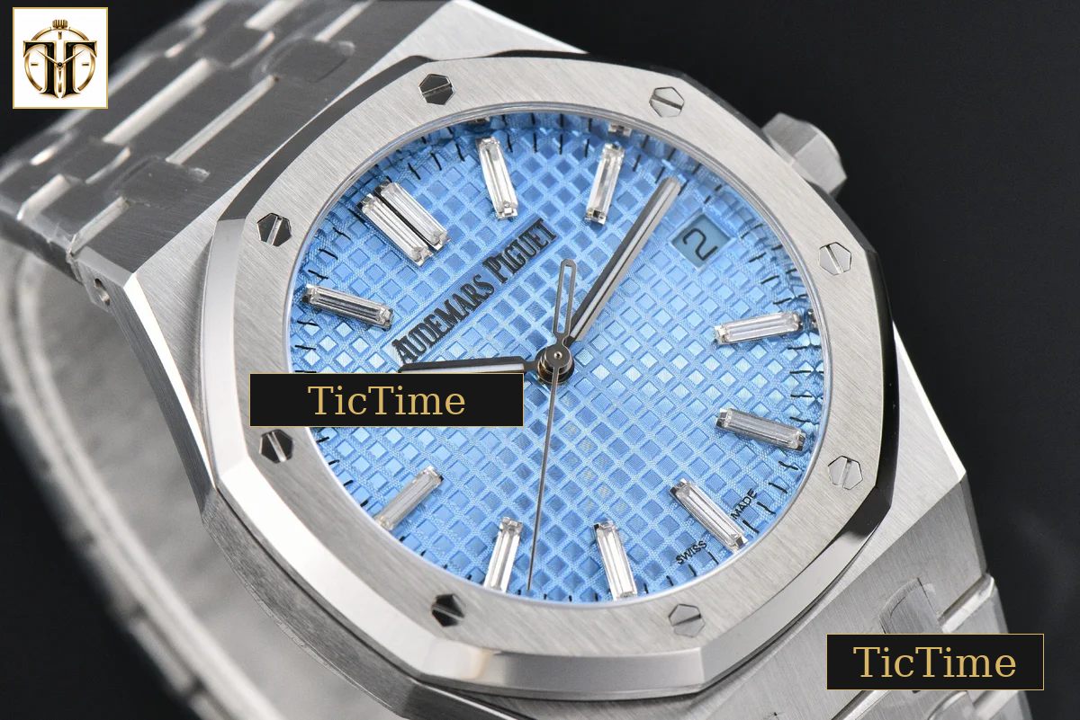 Royal Oak ’50th Anniversary’ 15510 41mm ZF Ice Blue Dial Diamond Marker SS Bracelet SA4302 — foto 11