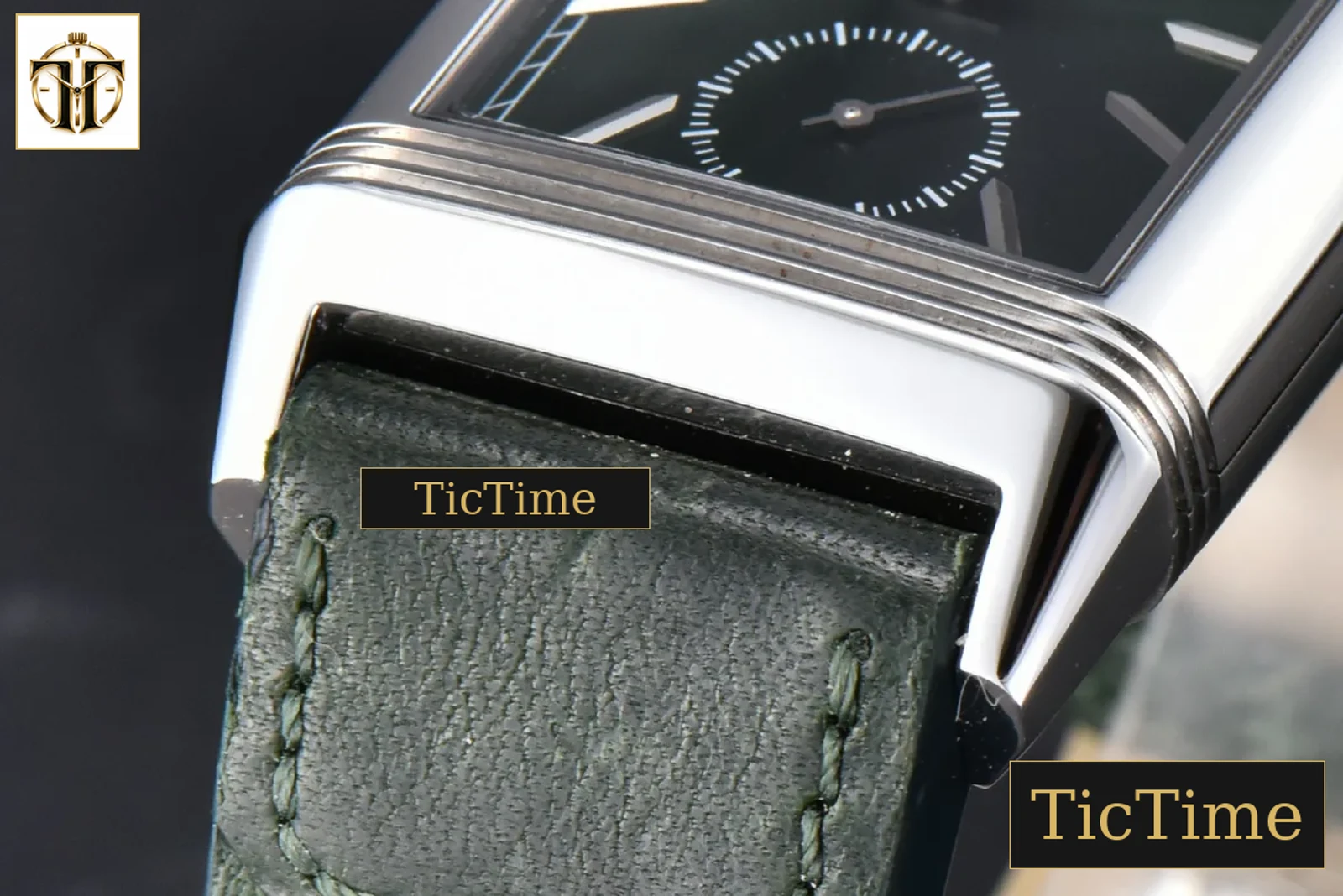Master Reverso Tribute Small Seconds 30x47mm MGF Green Dial Green Leather Strap A854A — foto 9