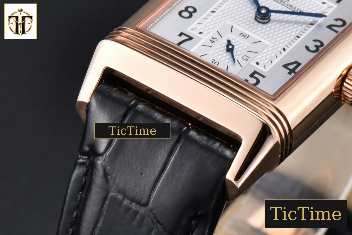 Master Reverso Tribute Small Seconds 30x47mm MGF RG White Square Dial Black Leather Strap A854A — foto 9